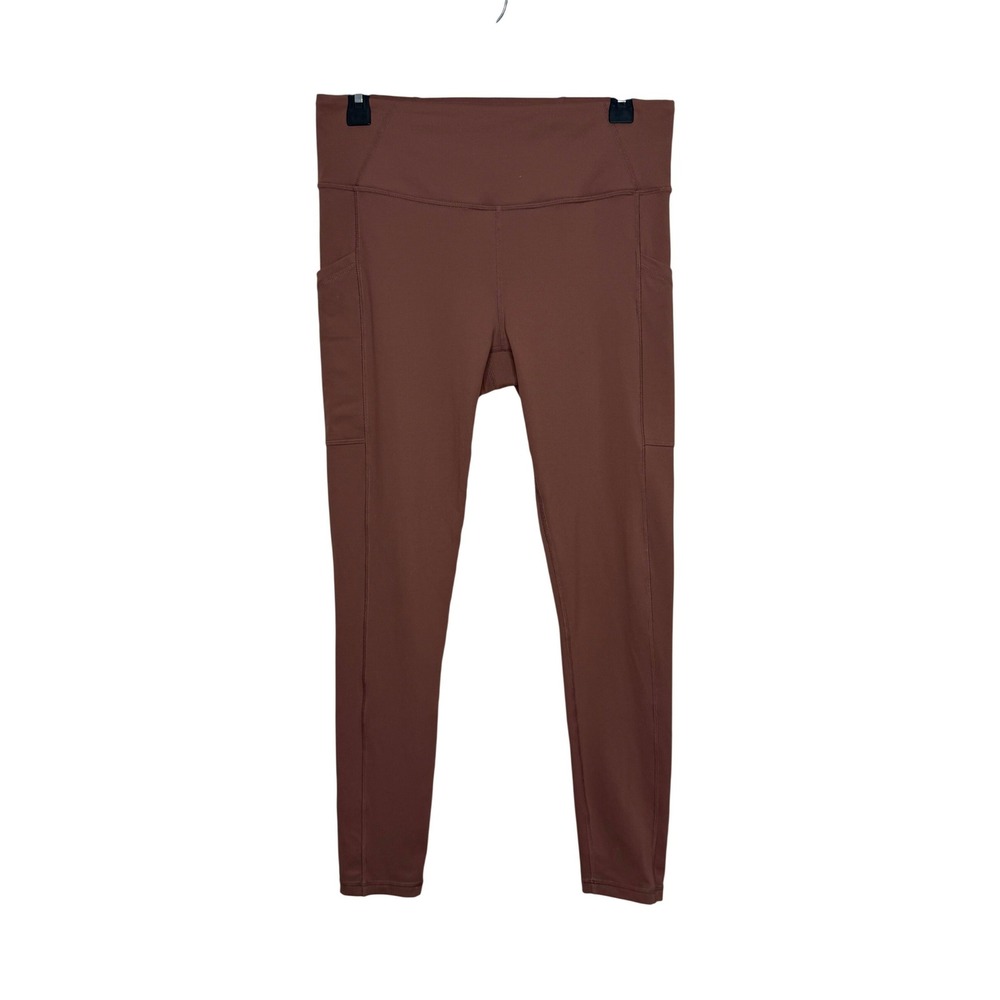 Prana Brown High-Rise Active Leggings with Side Pockets recycled